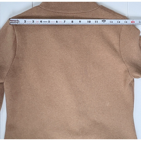 J Crew Knit Sweater Blazer 100% Cotton Jacket Single Button Tan Camel Career S/M - Picture 16 of 16